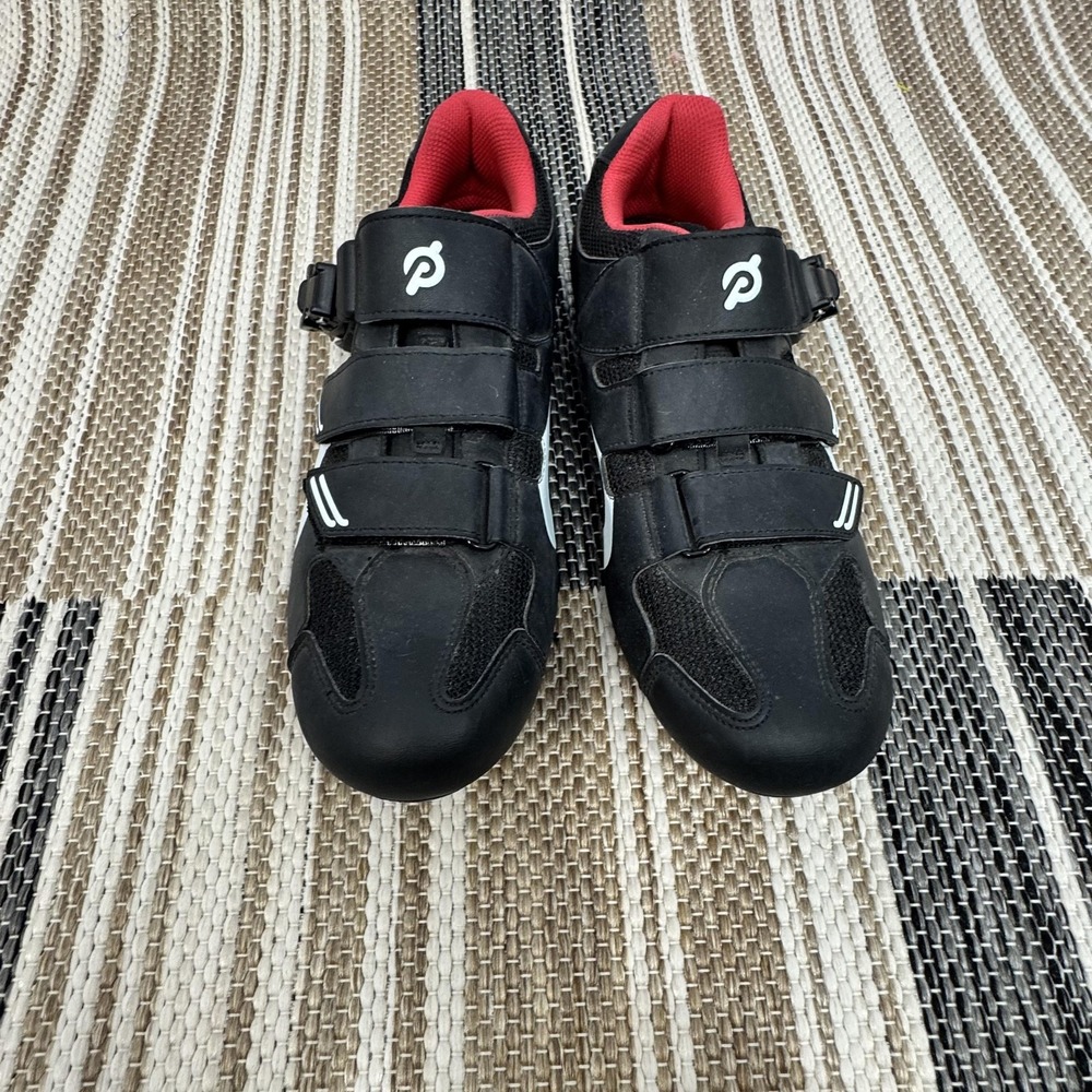 Peloton Cycling Shoes Mens Size 8 Black Red Indoor Spin Delta‎ Cleats PL-SH-B-41